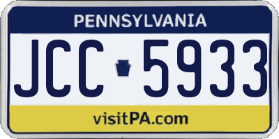 PA license plate JCC5933