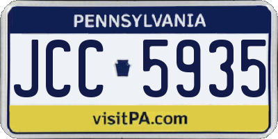 PA license plate JCC5935
