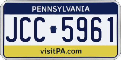 PA license plate JCC5961