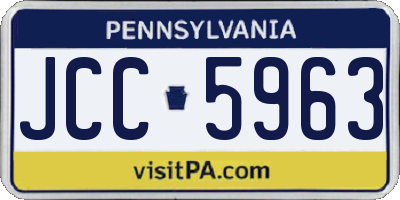 PA license plate JCC5963