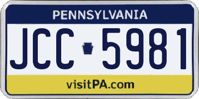 PA license plate JCC5981
