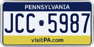 PA license plate JCC5987