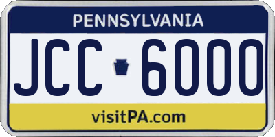PA license plate JCC6000