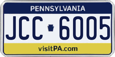 PA license plate JCC6005