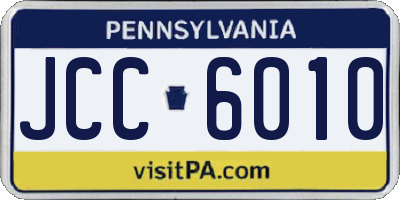 PA license plate JCC6010