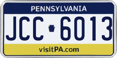 PA license plate JCC6013