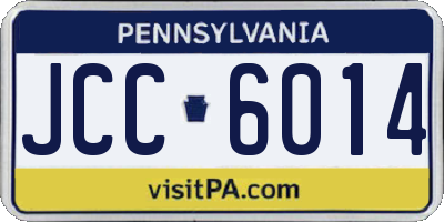 PA license plate JCC6014