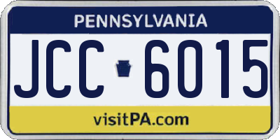 PA license plate JCC6015