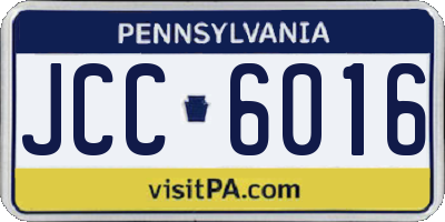PA license plate JCC6016