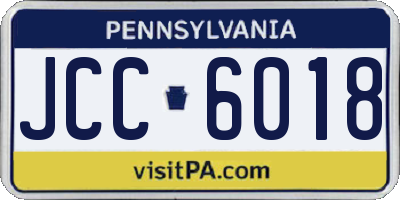 PA license plate JCC6018