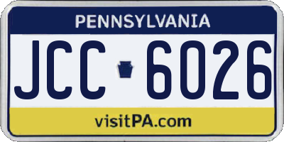 PA license plate JCC6026