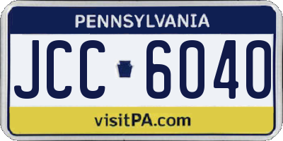 PA license plate JCC6040