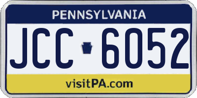 PA license plate JCC6052