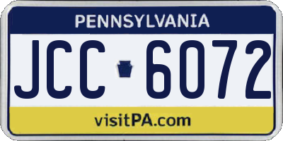 PA license plate JCC6072