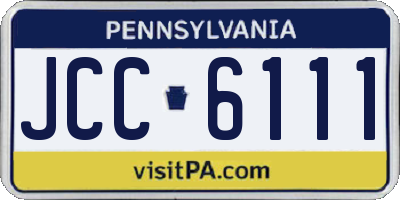 PA license plate JCC6111