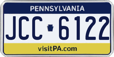 PA license plate JCC6122