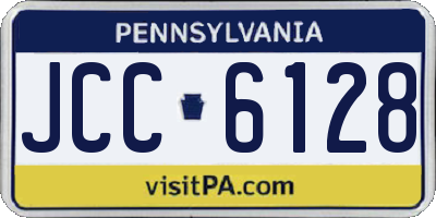 PA license plate JCC6128
