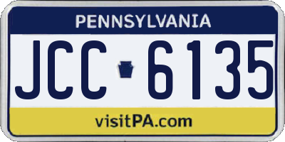 PA license plate JCC6135