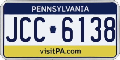 PA license plate JCC6138