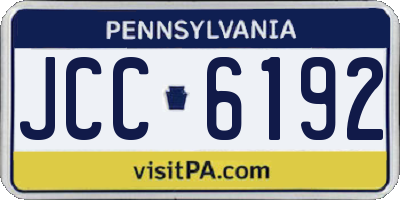 PA license plate JCC6192