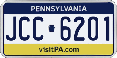 PA license plate JCC6201