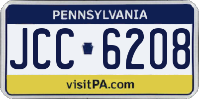 PA license plate JCC6208