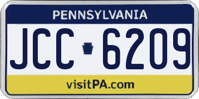 PA license plate JCC6209