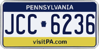PA license plate JCC6236