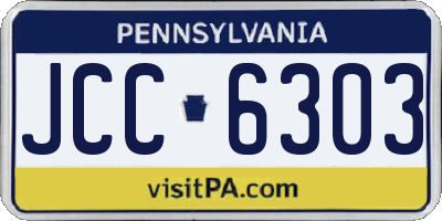 PA license plate JCC6303