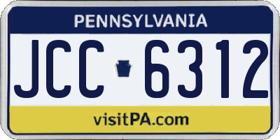 PA license plate JCC6312