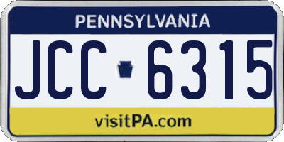 PA license plate JCC6315