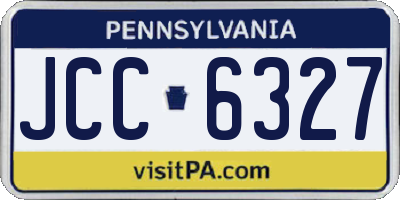 PA license plate JCC6327