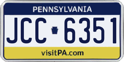 PA license plate JCC6351