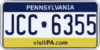 PA license plate JCC6355