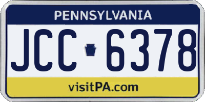 PA license plate JCC6378