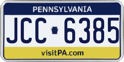 PA license plate JCC6385