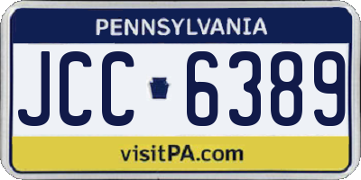 PA license plate JCC6389