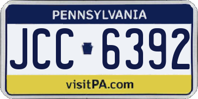 PA license plate JCC6392