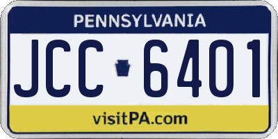 PA license plate JCC6401