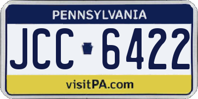 PA license plate JCC6422