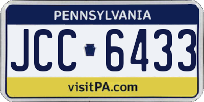 PA license plate JCC6433