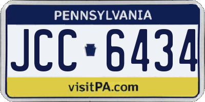 PA license plate JCC6434
