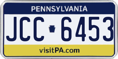 PA license plate JCC6453