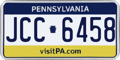 PA license plate JCC6458