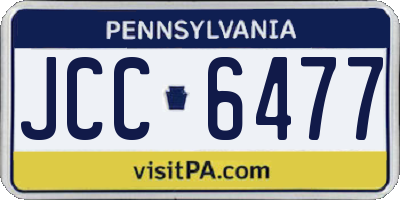 PA license plate JCC6477