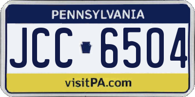 PA license plate JCC6504