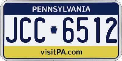 PA license plate JCC6512
