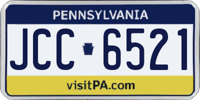 PA license plate JCC6521