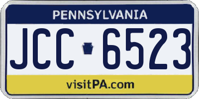 PA license plate JCC6523