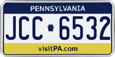 PA license plate JCC6532
